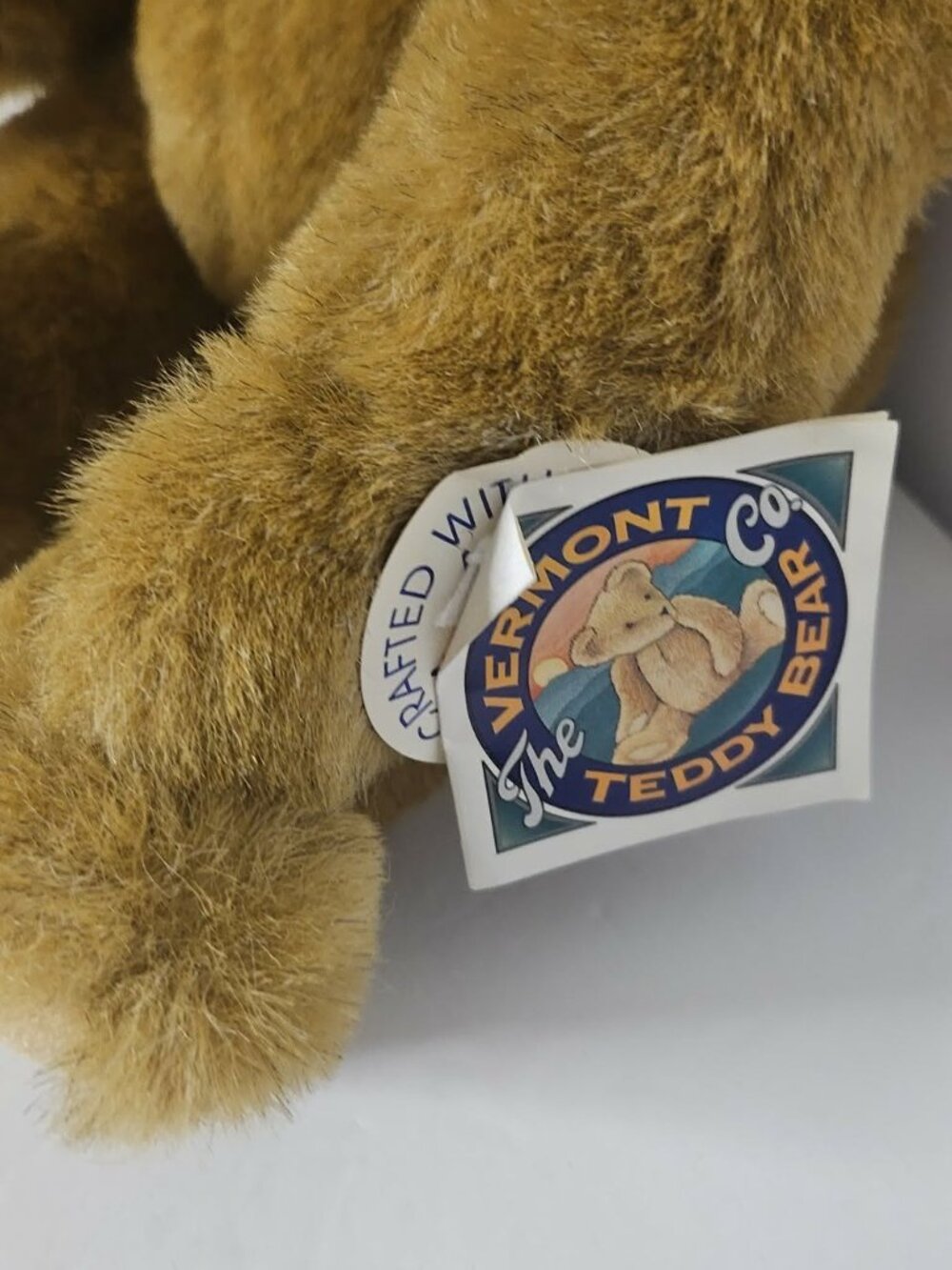 Authentic Vermont Teddy Bear 15” Jointed Plush Tan Brown Bear with Tag - Picture 3 of 4